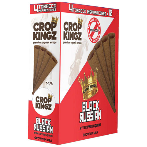 CROP KINGZ Cones Brown Hemp 11/4 Size 4-pack Black Russian