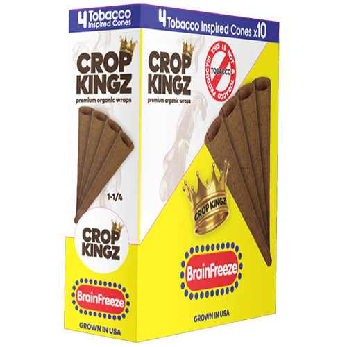 CROP KINGZ Cones Brown Hemp 11/4 Size 4-pack Brain Freeze