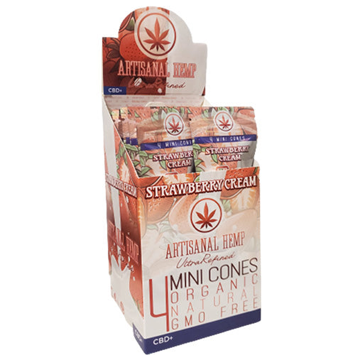 Artisanal Hemp Cones Mini Size 4-pack Strawberry Cream