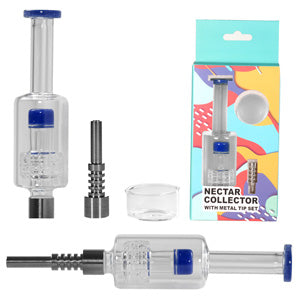 Nectar Collector Tyre Perk Set with Metal Tip & Glass Jar 2285a Blue