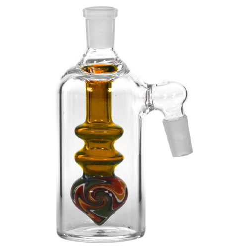 Ash Catcher Double Rim With A Designer Pattern On End 14mm 5" 45 Degree Brown
