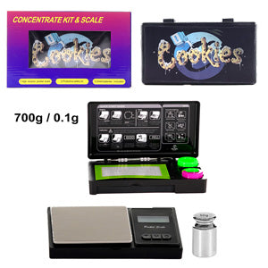Scales Scale with 3D includes Silicone Mat & 2 Conatiner Dabbing Tool (700g /0.1g) Cookie Monster