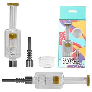 Nectar Collector Tyre Perk Set with Metal Tip & Glass Jar 2285a Orange