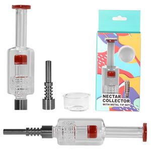 Nectar Collector Tyre Perk Set with Metal Tip & Glass Jar 2285a Red