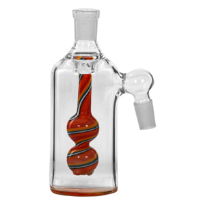 Ash Catcher Double Circle With A Designer Pattern 7693 14mm 5" 45 Degree Red Yellow