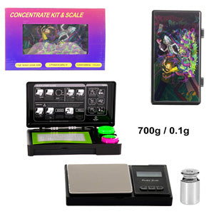Scales Scale with 3D includes Silicone Mat & 2 Conatiner Dabbing Tool (700g /0.1g) Rick & Morty