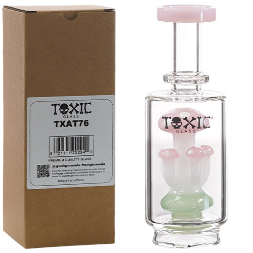 Toxic Nectar Collector Mushroom Puffco Glass Attachment Smile Pink