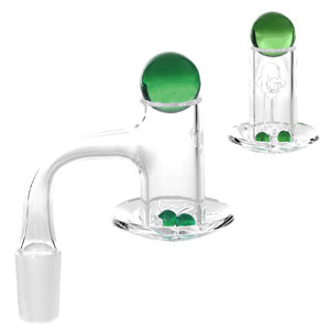 Diamond Glass Banger Terp Slurper Male-with 3 Balls 14mm Teal