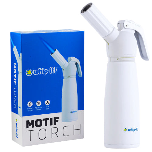 Whip-It Lighter Torch Motif 7.5" White
