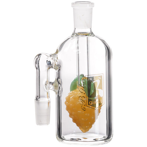 6B Glass Ash Catcher 8442 14mm 90 Degree Yellow