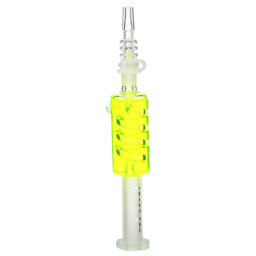 aLeaf Nectar Collector Freezable Liquid Honey Straws with Swirl Perc 7161 7" Yellow