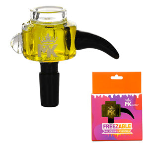 MK Glass Bowl Freezable Horn - Glycerin Inside 14mm Yellow