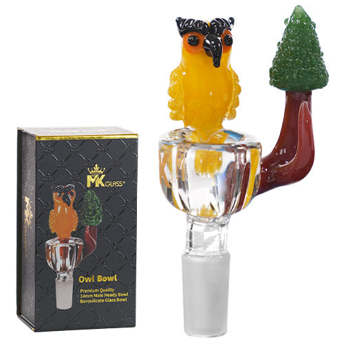 MK Glass Bowl Owl Yellow