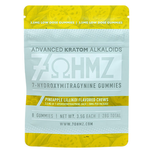 7-OHMZ Gummies & Edible Gummies 3.5 mg per gummy, 28 mg total 8-pack Pineapple Lillikoi