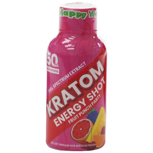 Happy Hipo Extracts & Drinks Kratom 50mg Energy Shot MIT Fruit Punch