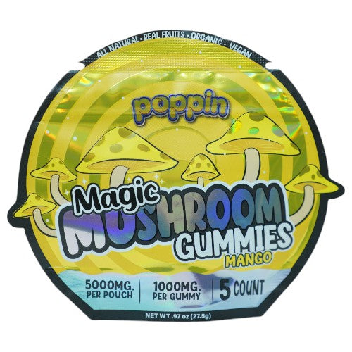Poppin Magic Gummies 5000mg 5-Per Pack Mango