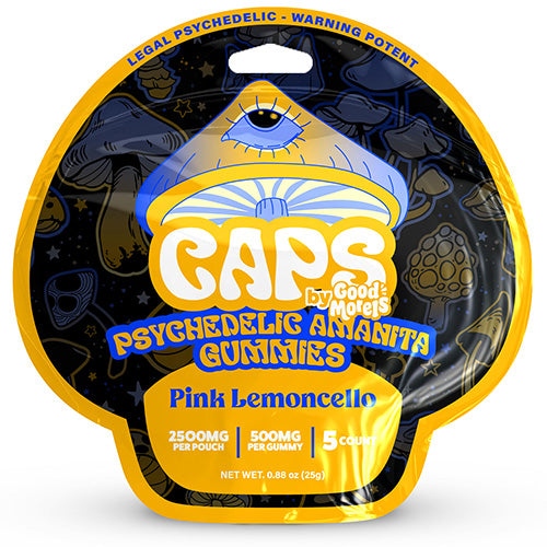 Caps Magic Gummies Amanita - 500MG Per Gummy 2500MG 5-per pack Pink Lemoncello