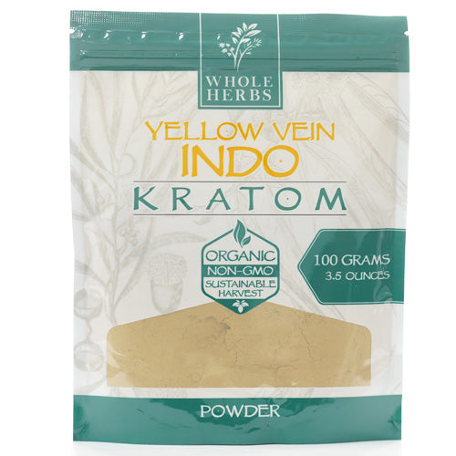 Whole Herbs Powders Kratom 100gr 3.5oz Yellow Vein Indo