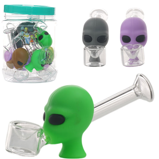 Unbranded Hand Pipe Silicon Character (1595) Glass 4.0"