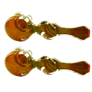 Unbranded Hand Pipe Golden Green Twist Body (2903) Glass 5.0"