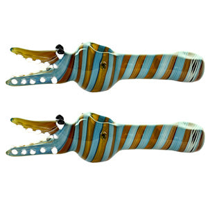 Unbranded Hand Pipe High End Crocodile (2913) Glass 5.5"