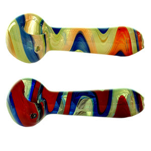Unbranded Hand Pipe Zig Zag Art (2922) Glass 4.0"