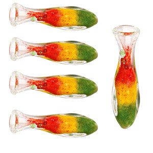 Unbranded Hand Pipe Rasta (4516) Glass 3.5"