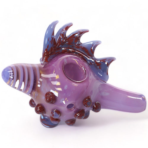 Unbranded Hand Pipe 2150 Gr ARTISTIC SEA SHELL Purple (113034) Glass 4.5"
