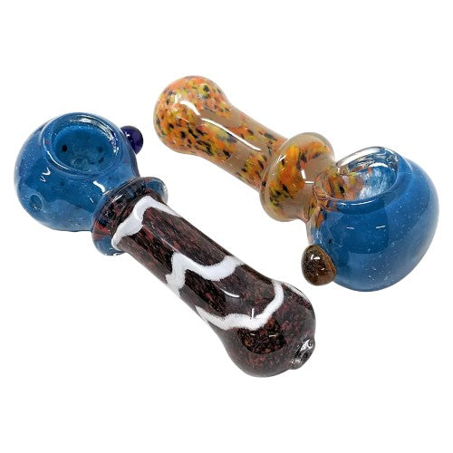 Unbranded Hand Pipe Mix Frit Single Rim (114012) Glass 4.0"