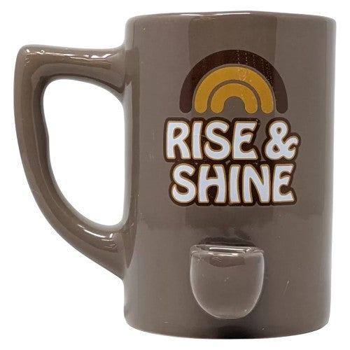 High Point Hand Pipe Beige Rise & Shine Mug PM008 (114036) Ceramic 6.0"