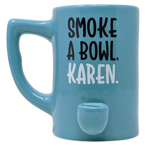 High Point Hand Pipe Light Blue Smoke Bowl Karen Mug PM038 (114047) Ceramic 6.0"