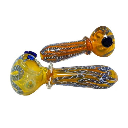 Unbranded Hand Pipe Gold Fumed Heavy (114058) Glass 4.0"