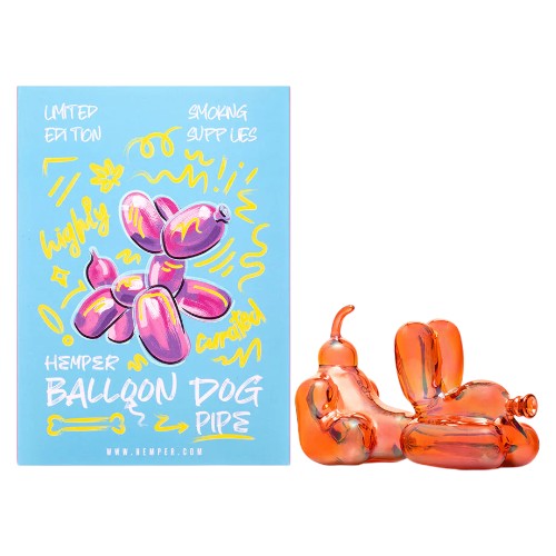 Hemper Hand Pipe Balloon Dog (114103) Glass 4.0"