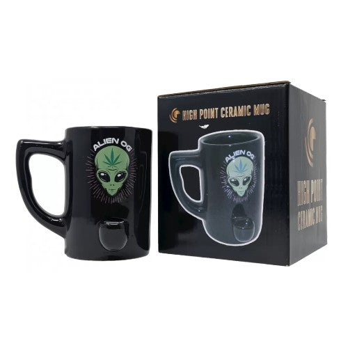 High Point Hand Pipe Alien Imprint Mug (114183) Ceramic 4.0"