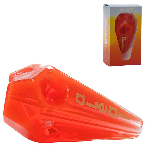 aLeaf Hand Pipe Orange Glycerin Inside ALHP5053 (3374) Glass 5.0"
