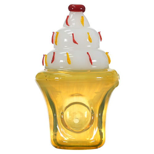 Unbranded Hand Pipe Ice Cream White (8375) Glass 4.0"
