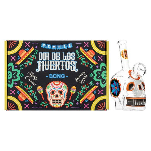 HEMPER Glass Dia De Los Muertos Bong (114104)  6.0"