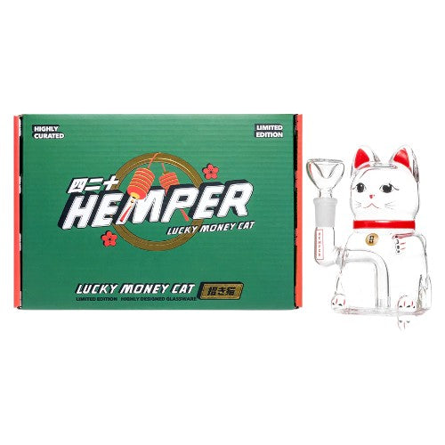 HEMPER Glass Lucky Money Cat Bong (114122)  5.0"