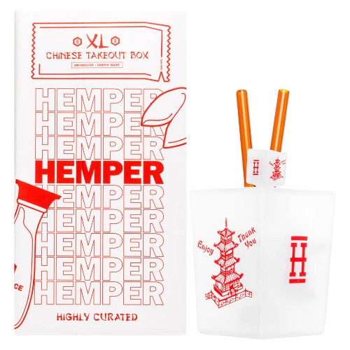 HEMPER Glass Chinese Takeout XL Bong (114132)  9.0"