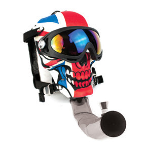 Unbranded Plastic Skull Design Gas Mask with Pipe (5562) 9.0"