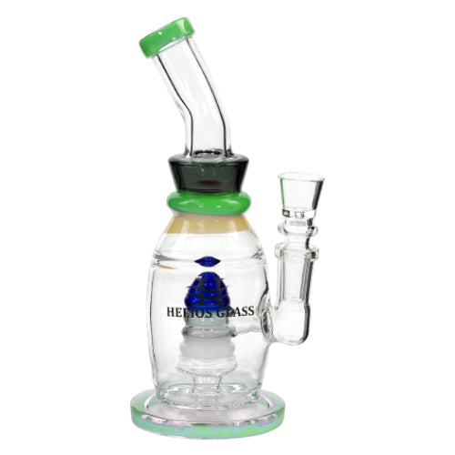 Helios Glass Glass With Honey Spoon Inside Oval Form (7182) Green 8.0"