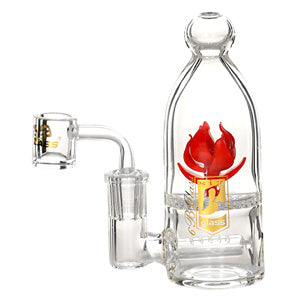 6B Glass Glass Honeycomb Flower inside (7541) Red 5.5"