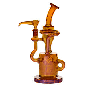 SYFY Glass Glossy Wave Recycler (8007) Gold 10.0"