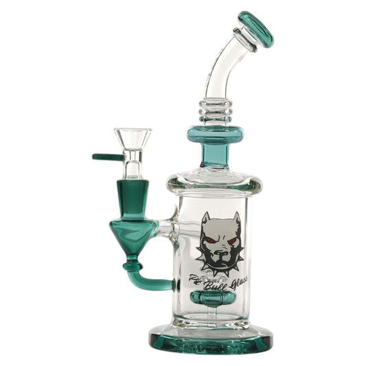 Pit Bull Glass Glass Perc Shower (8980) Teal 9.0"
