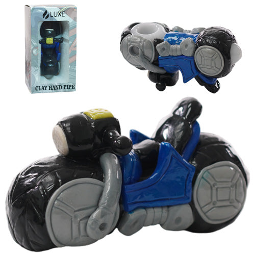 Luxe Hand Pipe Motorcycle GHP1794 (1551) Glass 5.0" Blue