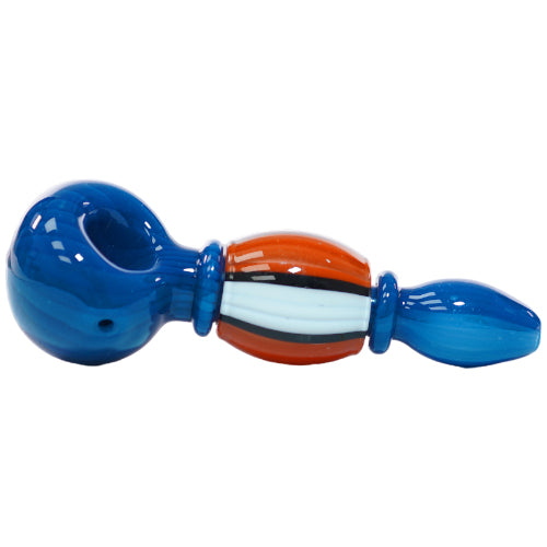 Unbranded Hand Pipe 2 Ring (2970) Glass 4.5" Blue