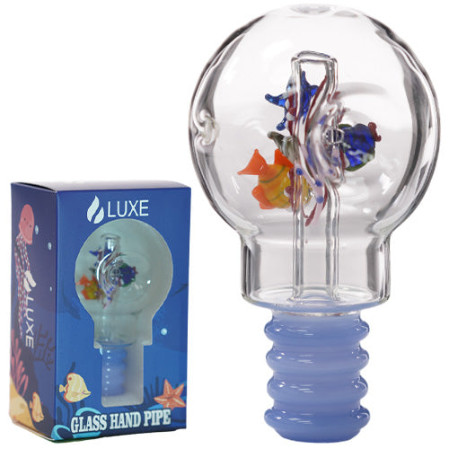 Unbranded Hand Pipe Luxe Lamp (4558) Glass 5.0" Jade Blue