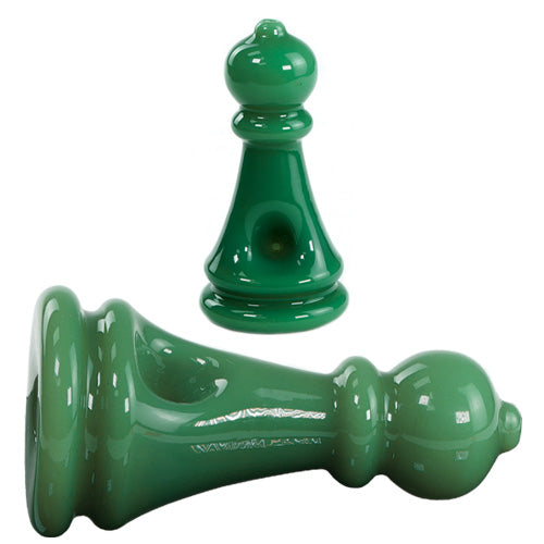 Unbranded Hand Pipe With Chess Design (4692) Glass 4.0" Green