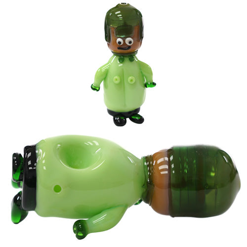 Unbranded Hand Pipe Character SB 7076 (7490) Glass 5.0" Green