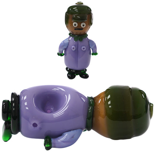 Unbranded Hand Pipe Character SB 7076 (7490) Glass 5.0" Purple